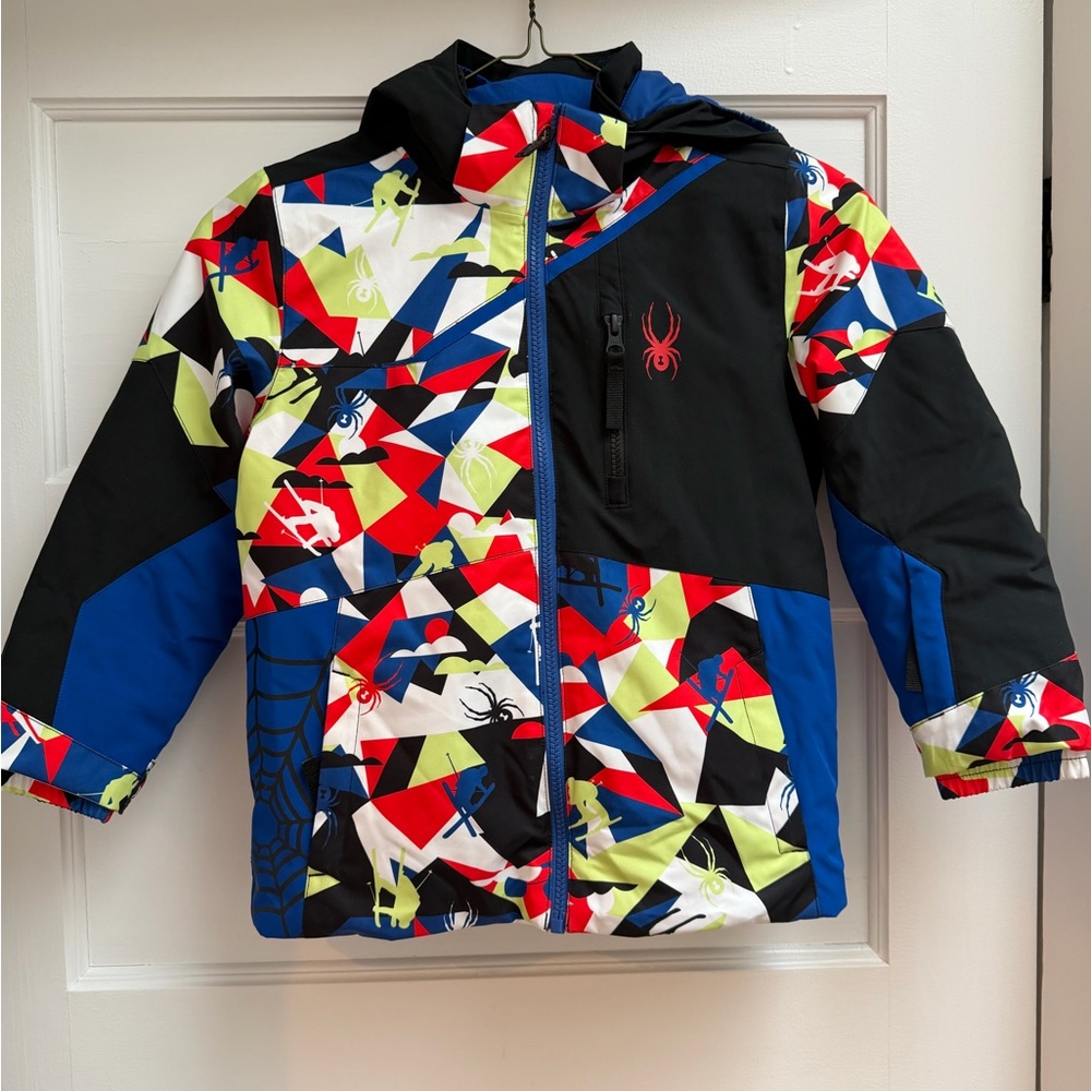 Spyder Kids Multicolor Geometric Ski Jacket